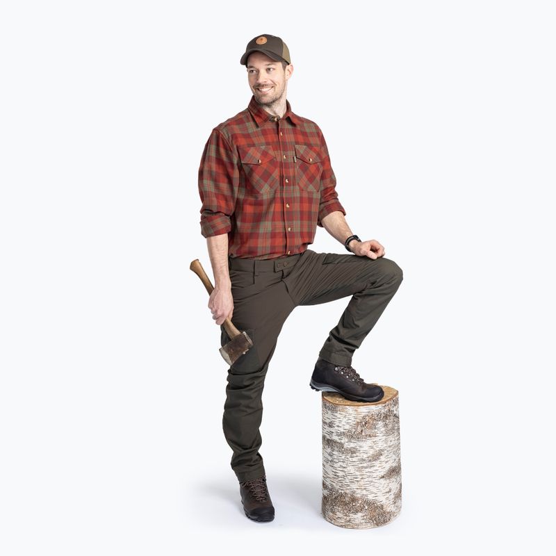 Pinewood men's shirt Härjedalen terracotta/green 2