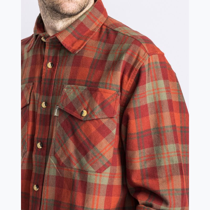 Pinewood men's shirt Härjedalen terracotta/green 6
