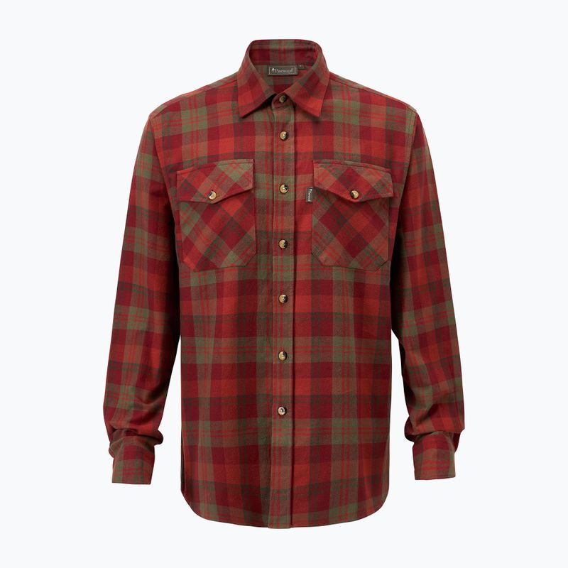 Pinewood men's shirt Härjedalen terracotta/green 7
