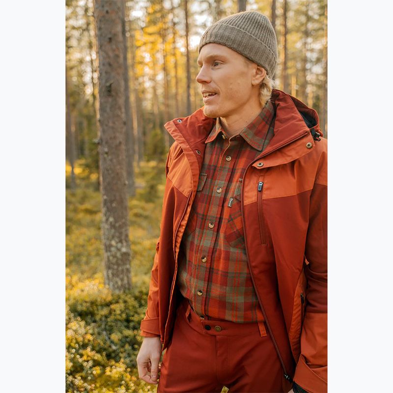Pinewood men's shirt Härjedalen terracotta/green 9