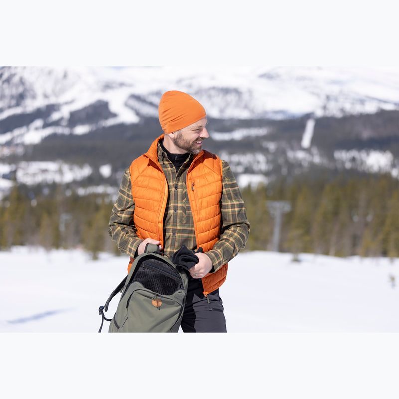 Men's Pinewood Abisko Insulation burned orange trekking sleeveless jacket 13