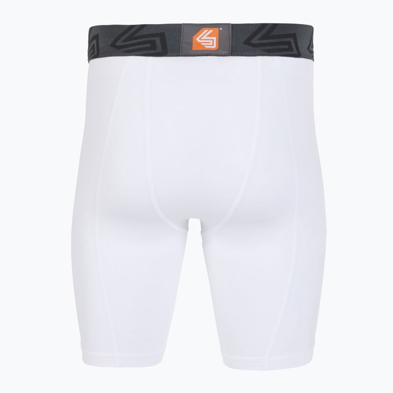 Compression shorts with crotch protector Shock Doctor Compression white 2
