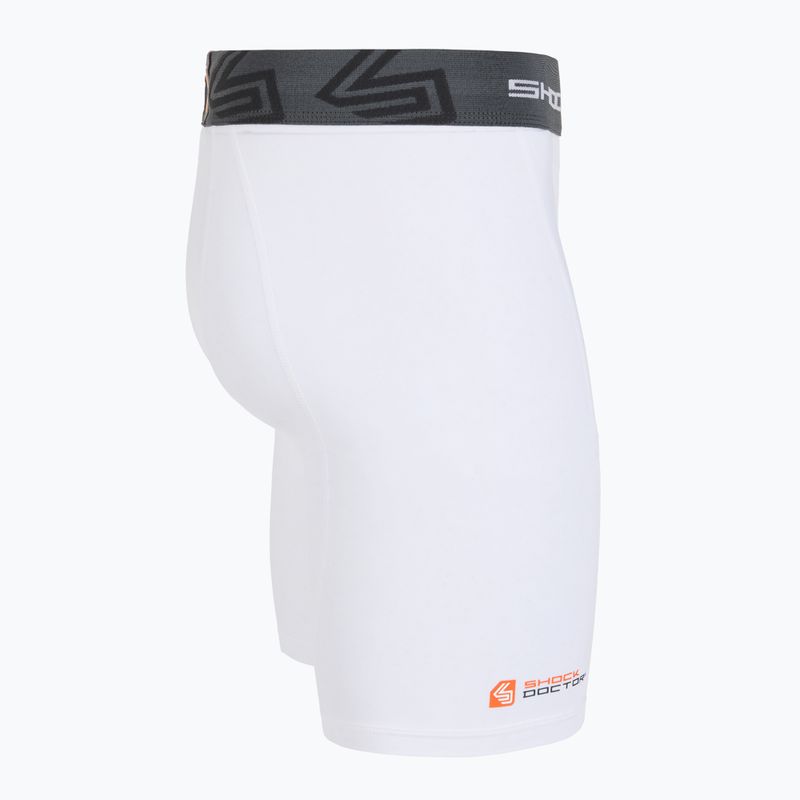 Compression shorts with crotch protector Shock Doctor Compression white 3