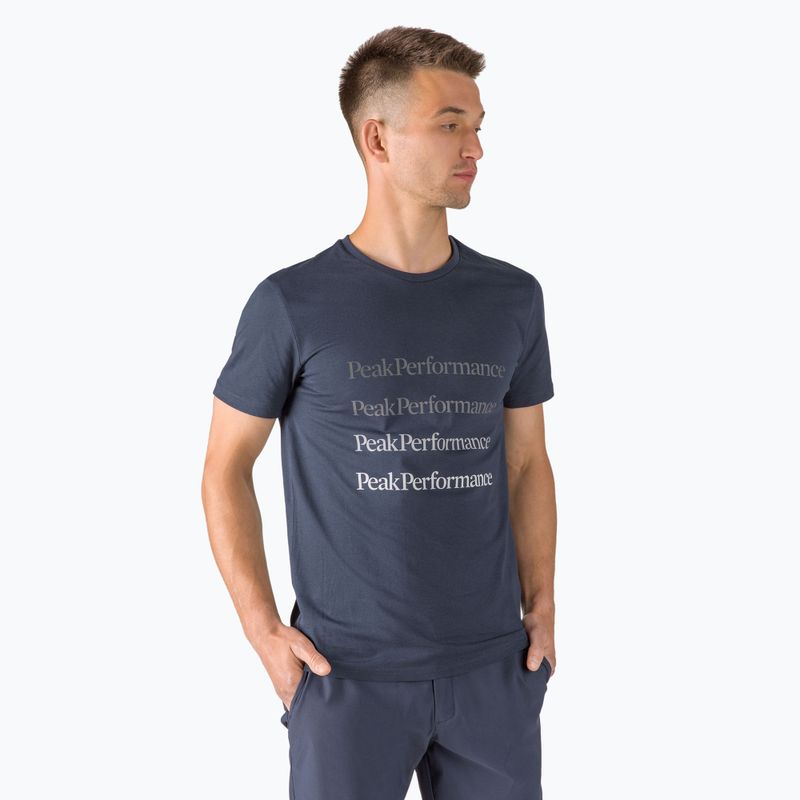 Men's Peak Performance Ground Tee trekking shirt navy blue G77284030