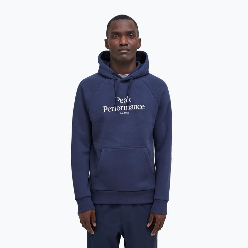 Men's Peak Performance Original Hood trekking sweatshirt navy blue G77756020