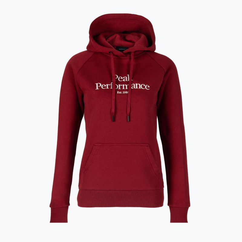 Women's trekking sweatshirt Peak Performance Original Hood red G77747300