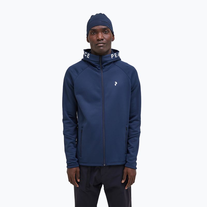 Men's Peak Performance Rider Zip Hood trekking sweatshirt navy blue G78833030