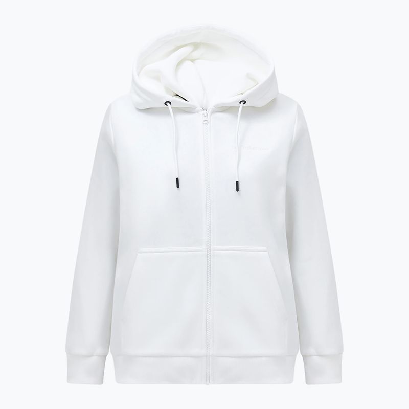 Women's Peak Performance Original Small Logo Zip off white sweatshirt 3