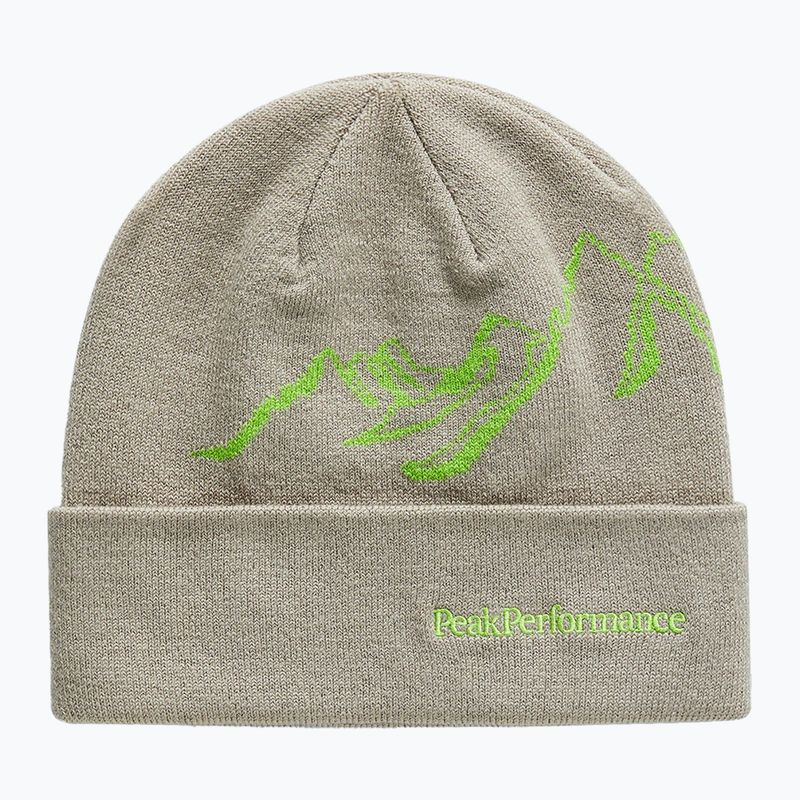 Peak Performance Mountain winter cap avid beige / stand out green