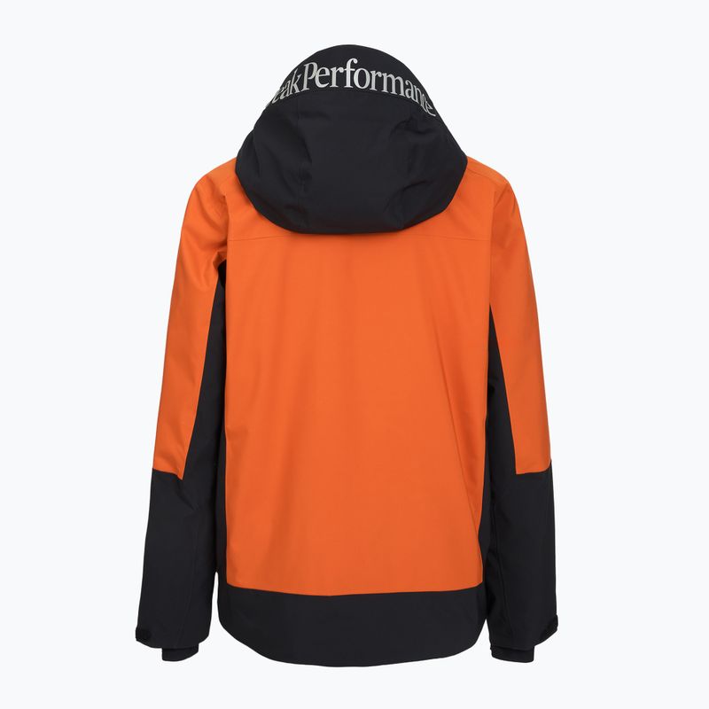 Men's Peak Performance Rider Tech Insulated gold flame/black ski jacket 2