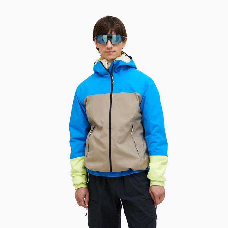 Men's Peak Performance Trail Hipe Shell Jacket brilliant blue/beige/ sunny