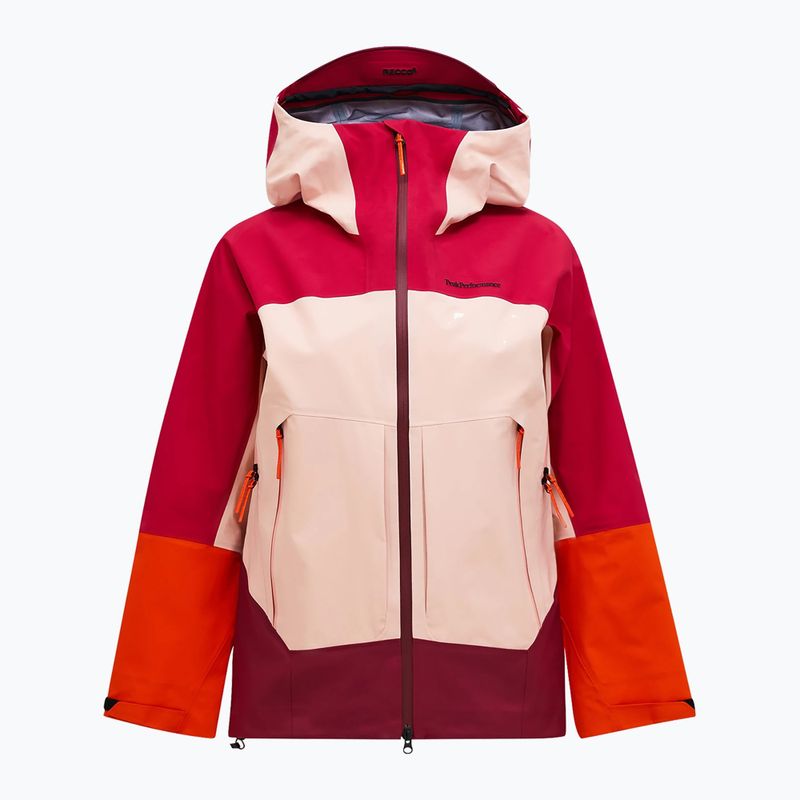 Women's ski jacket Peak Performance Visilight GTX C-Knit 3L tech burgundy/peach fuzz 7