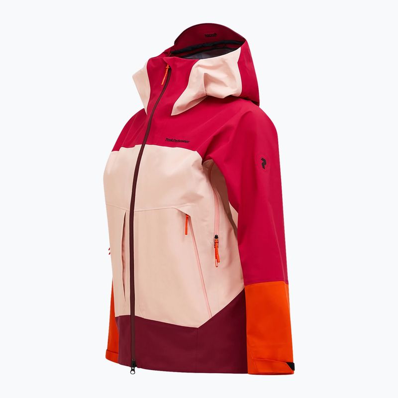 Women's ski jacket Peak Performance Visilight GTX C-Knit 3L tech burgundy/peach fuzz 9
