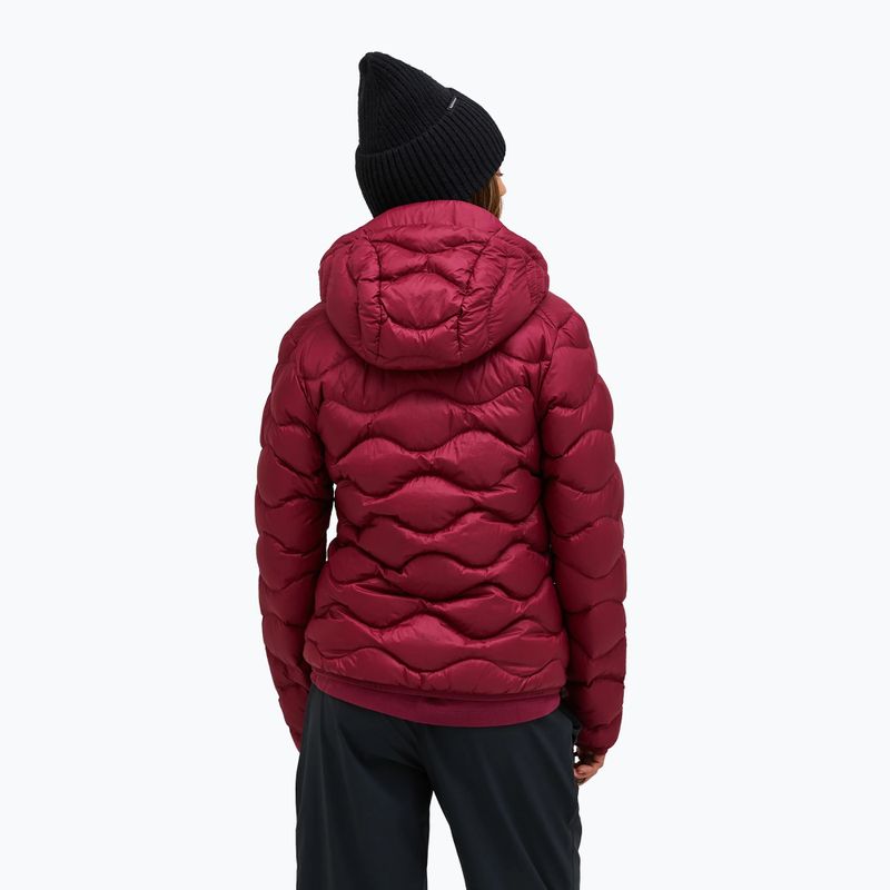 Women's down jacket Peak Performance Helium Down Hood vertical zenith/tech burgundy 3