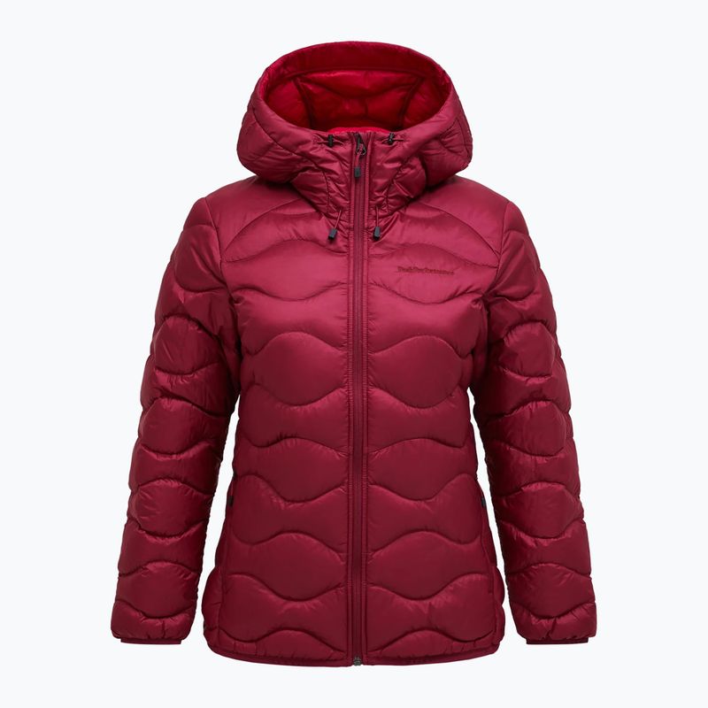 Women's down jacket Peak Performance Helium Down Hood vertical zenith/tech burgundy 5