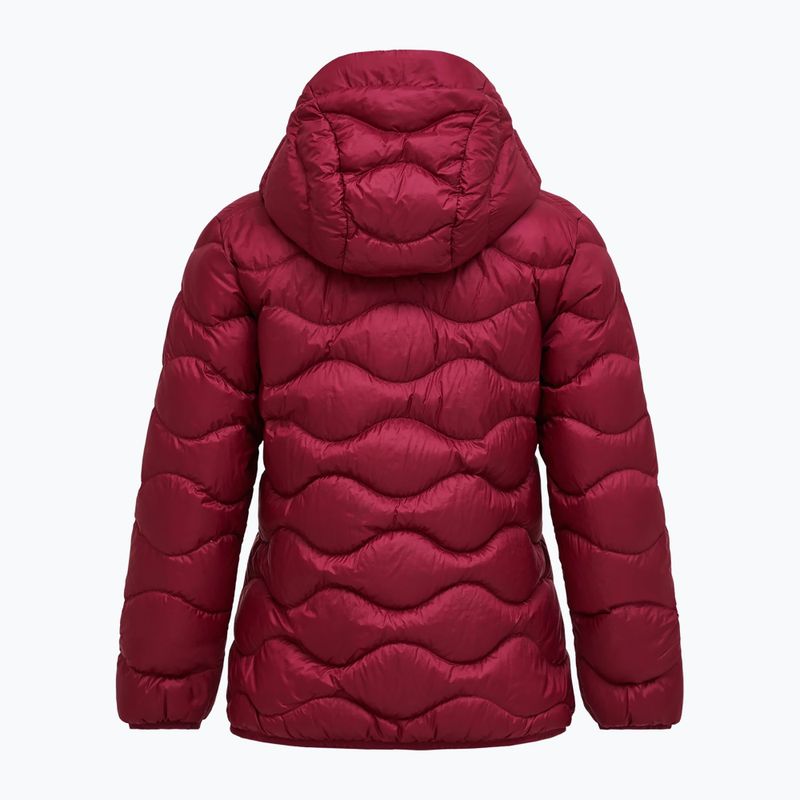 Women's down jacket Peak Performance Helium Down Hood vertical zenith/tech burgundy 6
