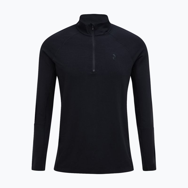Men's thermal sweatshirt Peak Performance Magic Half Zip Wool-Blend Baselayer black/black 3