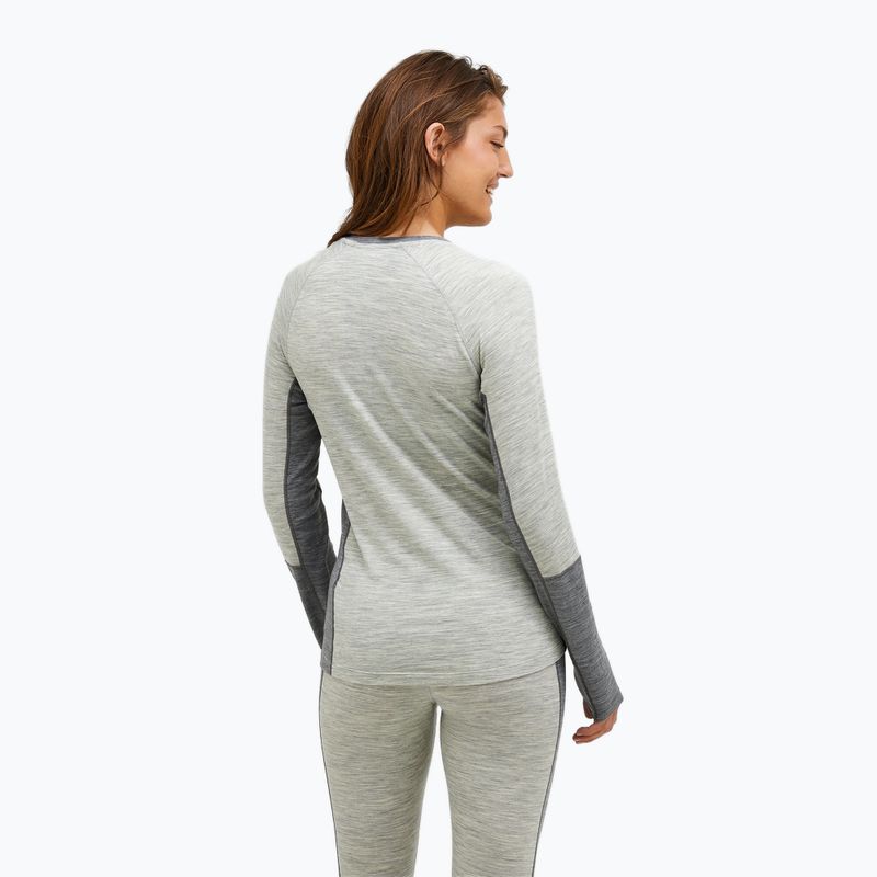 Women's thermal active sweatshirt Peak Performance Magic Crew Wool-Blend Baselayer med grey melange 3