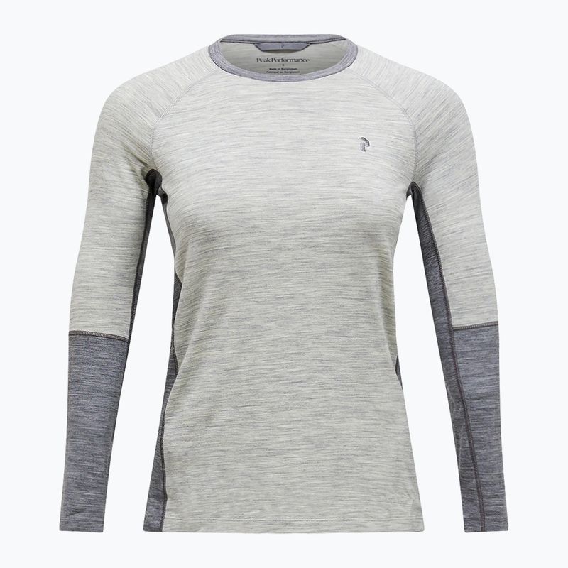 Women's thermal active sweatshirt Peak Performance Magic Crew Wool-Blend Baselayer med grey melange 4