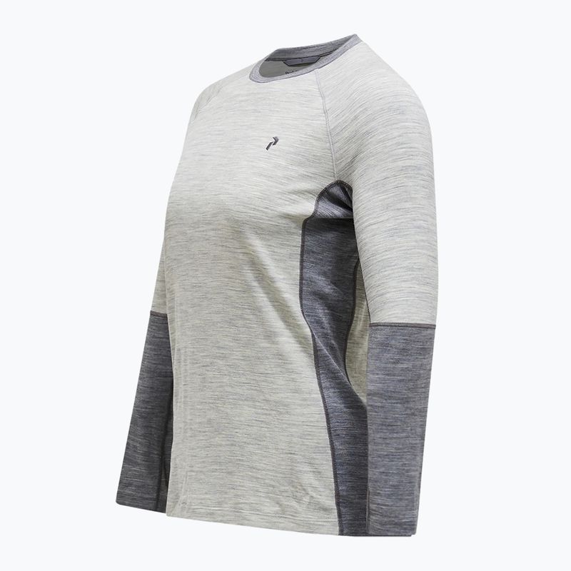Women's thermal active sweatshirt Peak Performance Magic Crew Wool-Blend Baselayer med grey melange 6