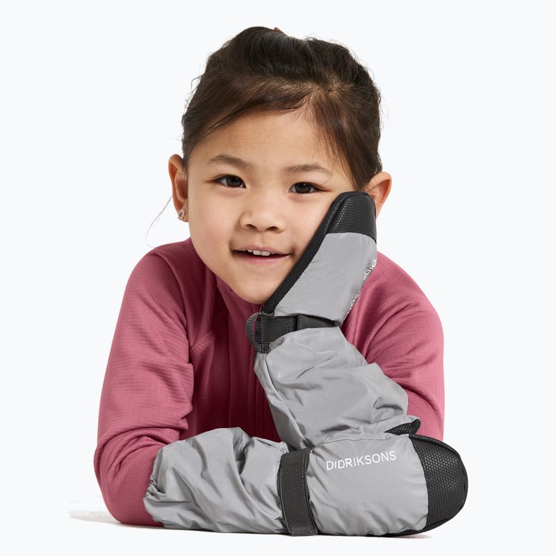 Children's gloves Didriksons Biggles Refl Mitten silver 2