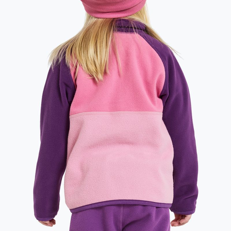 Didriksons Monte Half Button children's fleece sweatshirt light heather pink 7