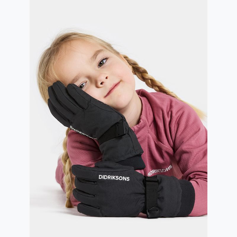 Children's ski gloves Didriksons Biggles 4 black 2