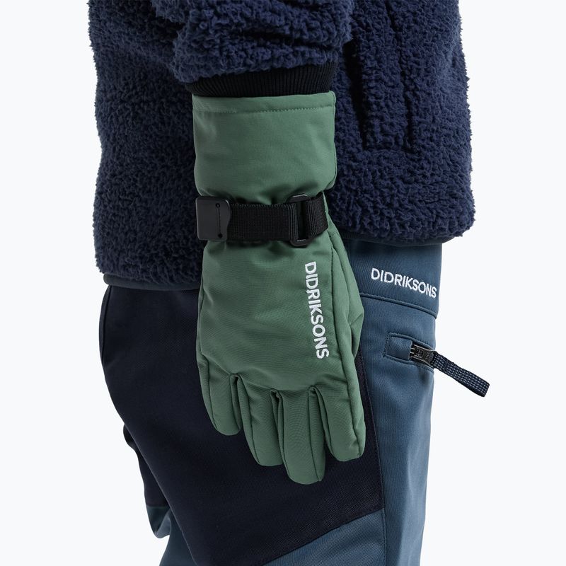 Children's ski gloves Didriksons Biggles 4 dark moss 2