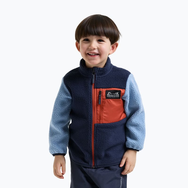 Children's fleece sweatshirt Didriksons Anten 2 Fz winter blue 3