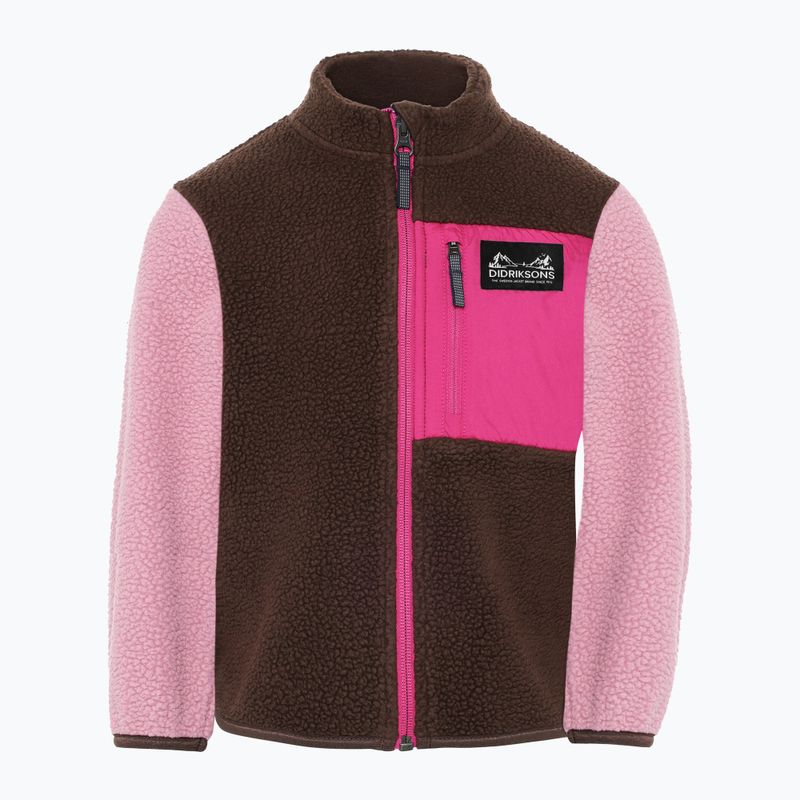 Children's fleece sweatshirt Didriksons Antenna 2 Fz oyster pink