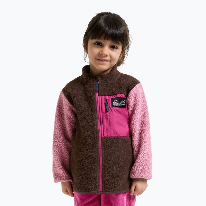 Children's fleece sweatshirt Didriksons Antenna 2 Fz oyster pink 3