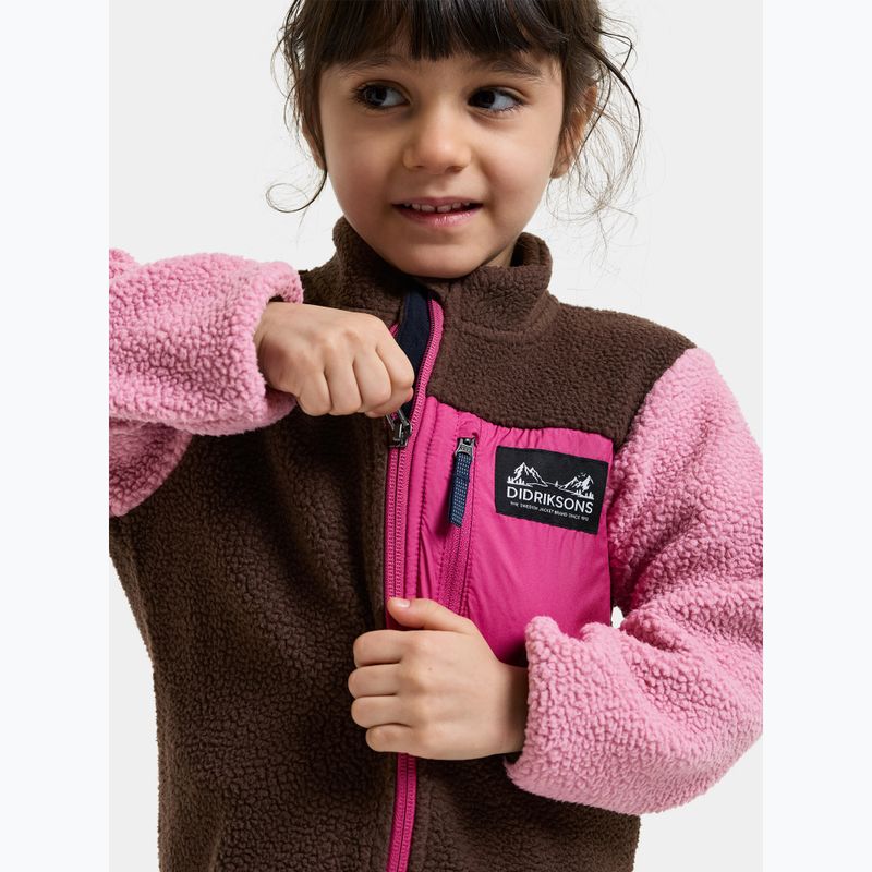 Children's fleece sweatshirt Didriksons Antenna 2 Fz oyster pink 8