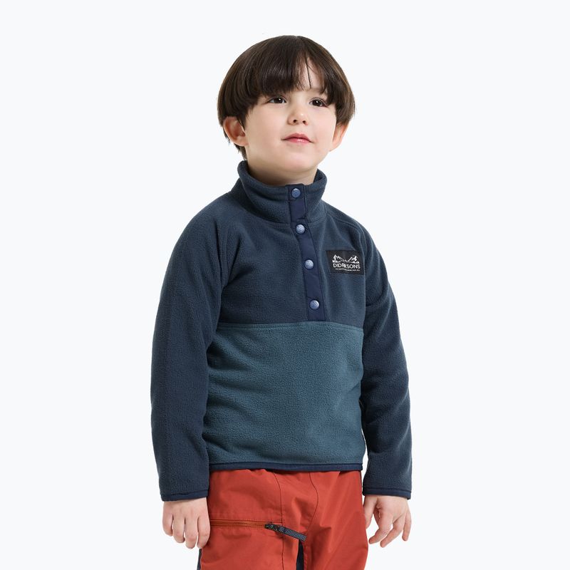 Children's fleece sweatshirt Didriksons Monte 6 Half Button mountain blue 3