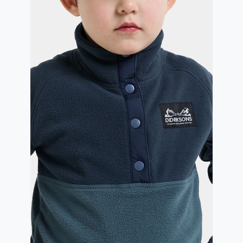 Children's fleece sweatshirt Didriksons Monte 6 Half Button mountain blue 8