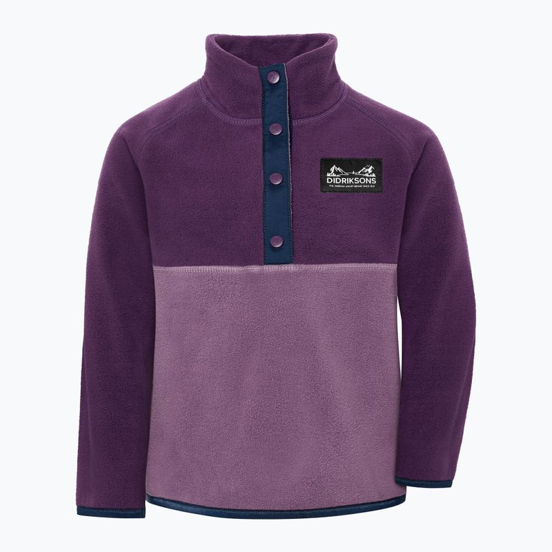 Children's fleece sweatshirt Didriksons Monte 6 Half Button northern purple