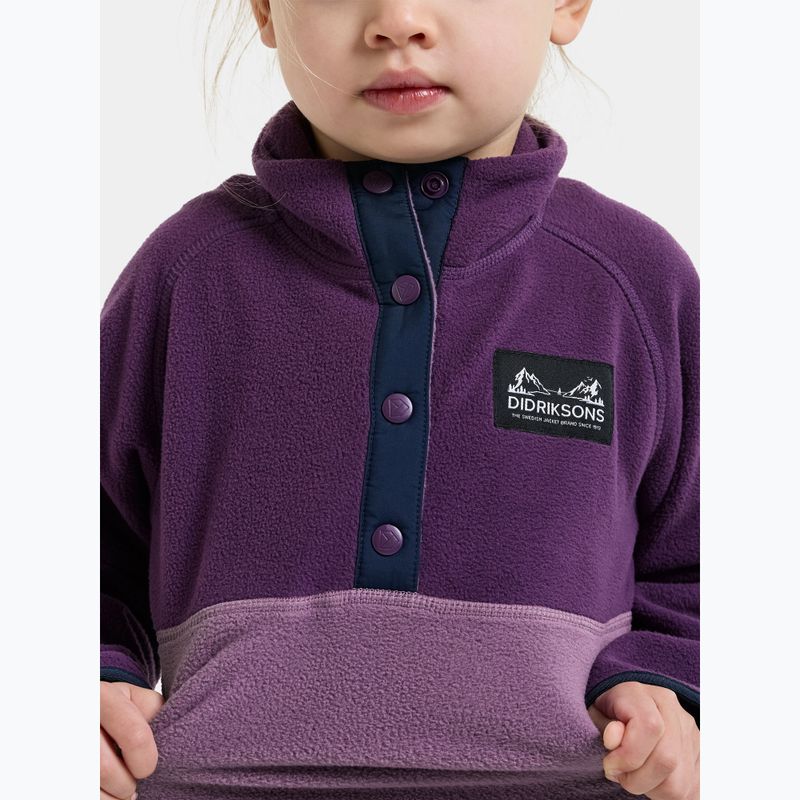 Children's fleece sweatshirt Didriksons Monte 6 Half Button northern purple 7