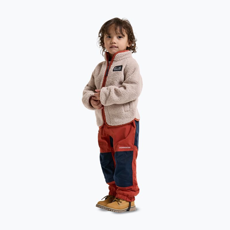 Children's fleece sweatshirt Didriksons Gibbsc 2 Fz beach beige/rust 4