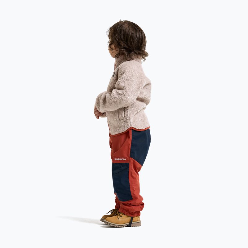 Children's fleece sweatshirt Didriksons Gibbsc 2 Fz beach beige/rust 5