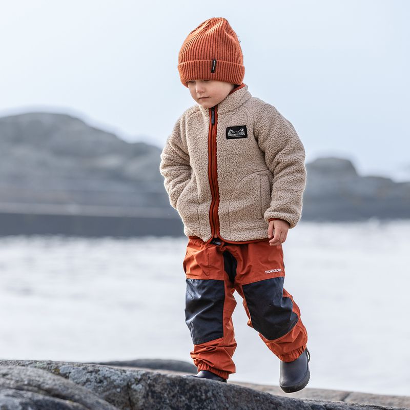 Children's fleece sweatshirt Didriksons Gibbsc 2 Fz beach beige/rust 13