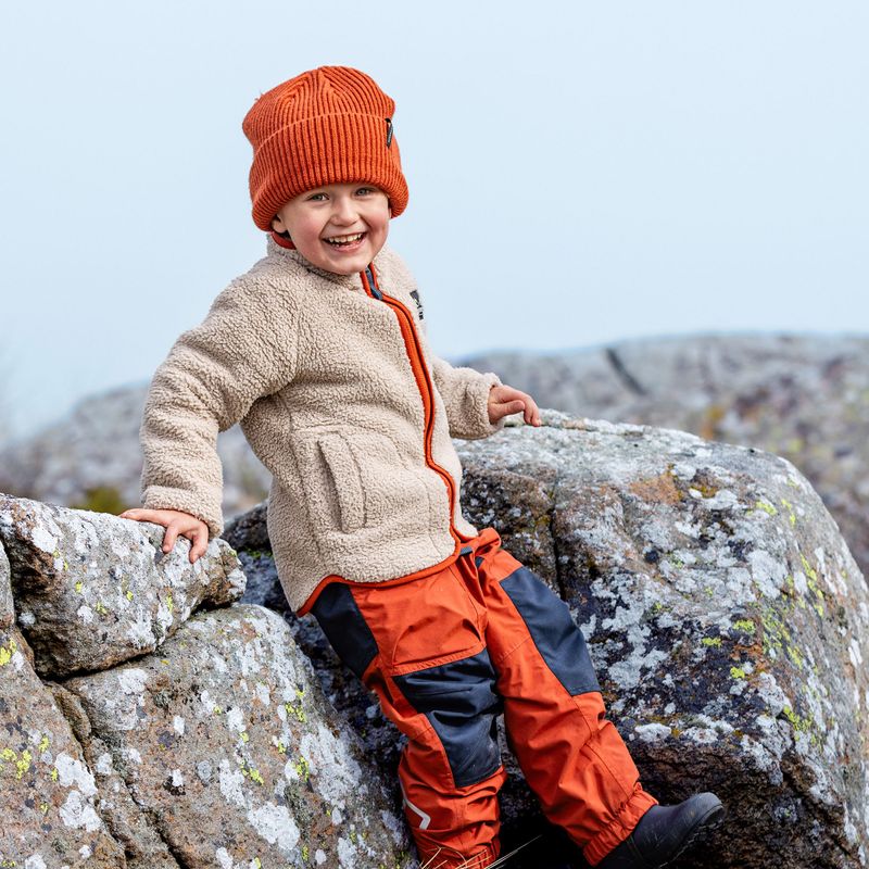 Children's fleece sweatshirt Didriksons Gibbsc 2 Fz beach beige/rust 15
