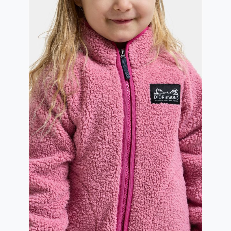 Children's fleece sweatshirt Didriksons Gibbsc 2 Fz heather pink/cactus pink 7