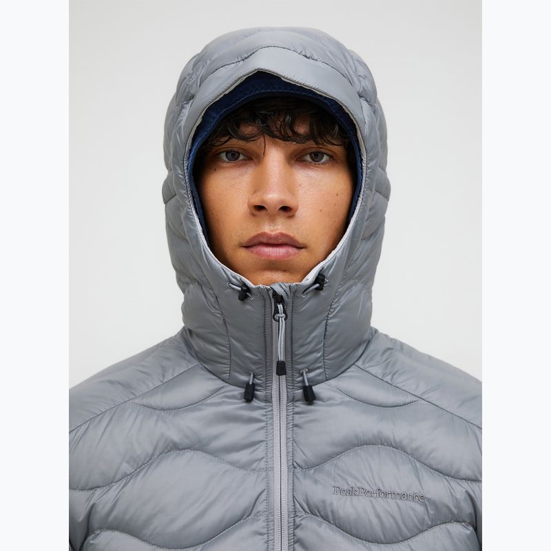 Men's down jacket Peak Performance Helium Down Hood lt grey/antarctica 3