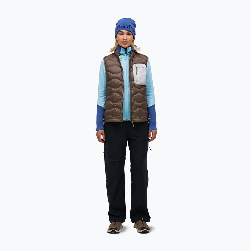 Women's gilet Peak Performance Helium Utility Down terrain tan/antarctica 2