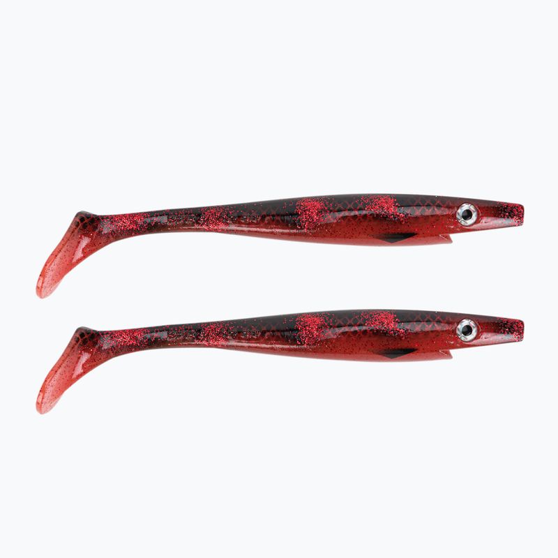 Strike Pro Pig Shad Jr rubber lure 2 pcs black/red TEV-SP172C-116