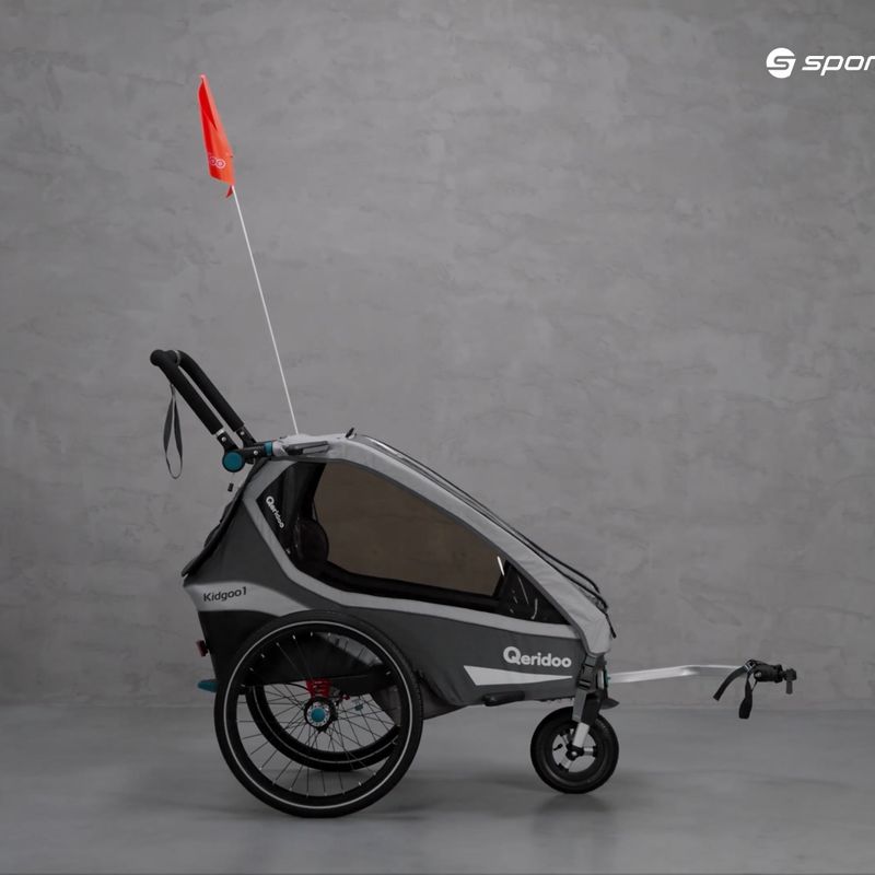 Qeridoo Kidgoo1 Sport grey single bike trailer Q8S-20-G 12