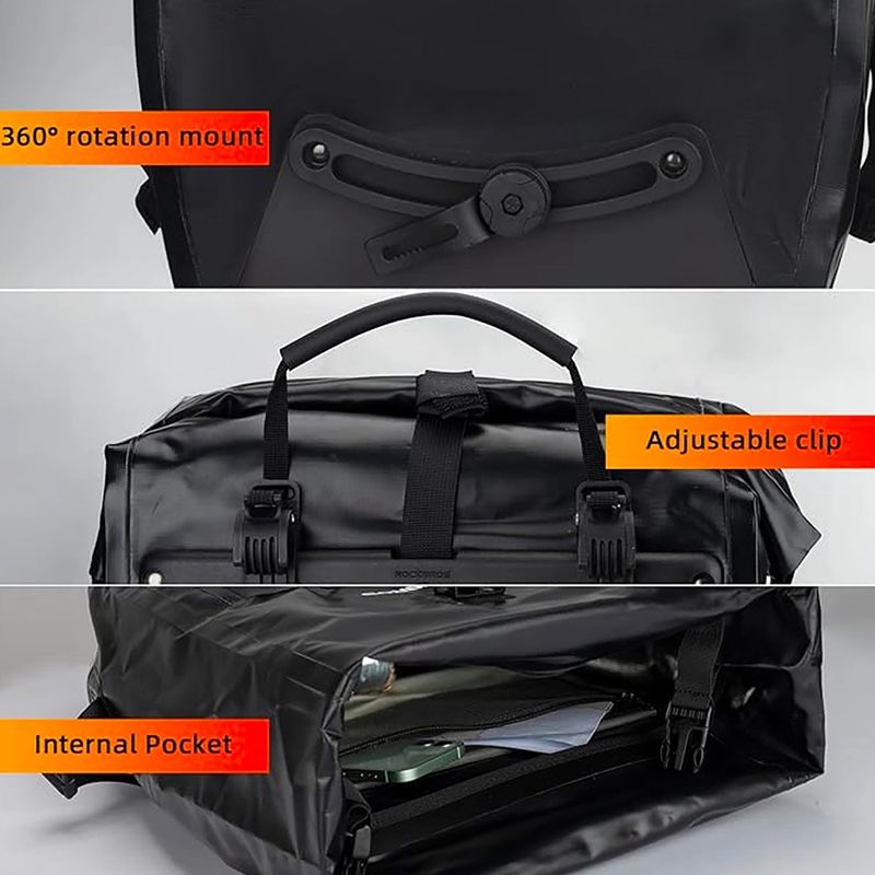 Bike panniers Rockbros 30140022001 Bicycle Pannier Bag 2pcs black 2