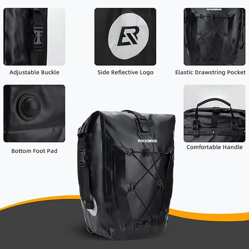 Bike panniers Rockbros 30140022001 Bicycle Pannier Bag 2pcs black 4