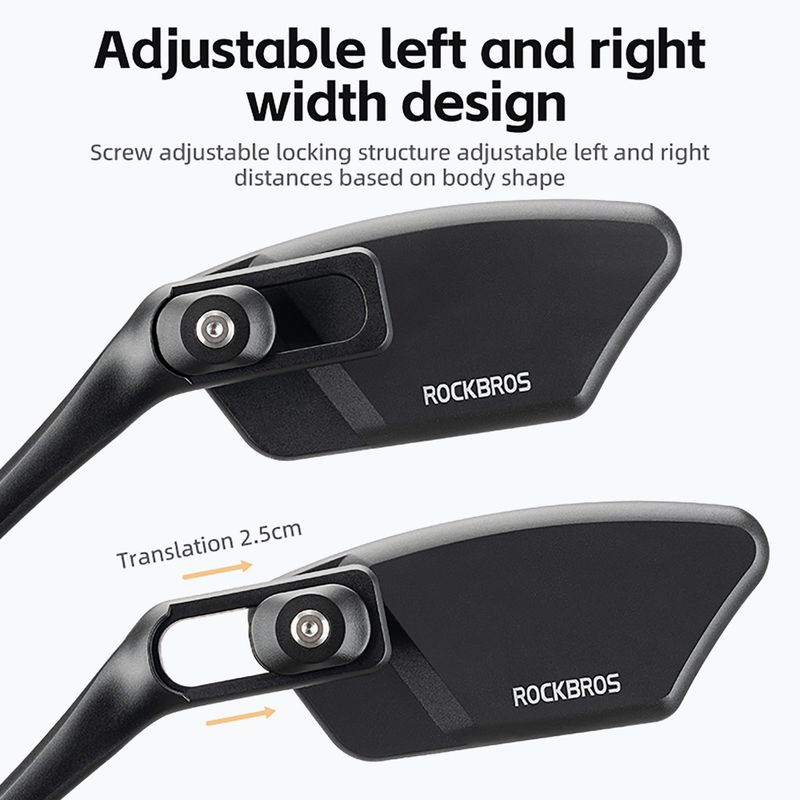 Bike mirror Rockbros 26210007001 Mirror 1 pcs Left black 3