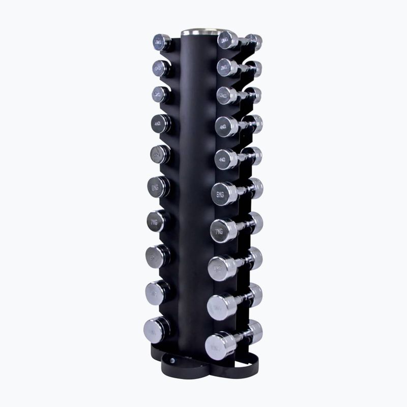 Lifemaxx chrome dumbbell set with stand 1-10kg LMX80.TD