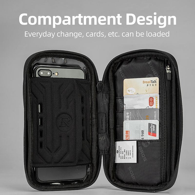 Handlebar bag Rockbros 301101770001 WP Bike Phone Bag for 6.7" black 6